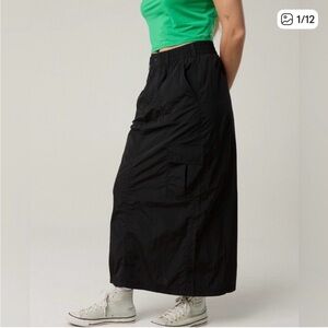 Aerie On the Move Black Women's Maxi Cargo Skirt